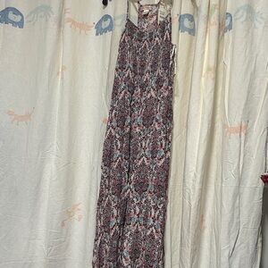 Band of Gypsies Burgundy and Teal Paisley Maxi Dress